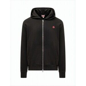 Kenzo Zip-Up Hoodie With Embroidered Detailing And Kangaroo Pocket - NWT